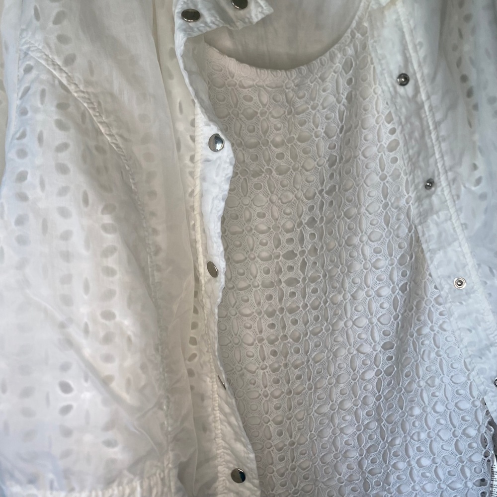 *SET* Chico's Zenergy Collection White Eyelet Jacket & Tank - Sz XL (Chico's 3) - Picture 2 of 13